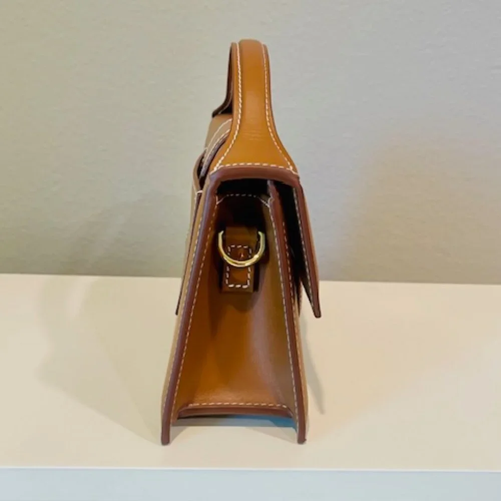 NEW - Jacquemus Le Grand Bambino Light Brown Leather Crossbody Bag โจ - Picture 5 of 6